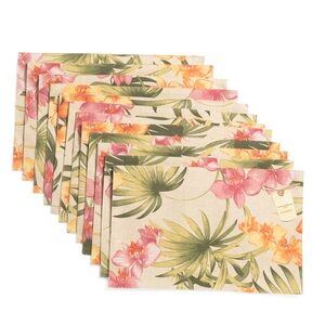 12pc TOMMY BAHAMA African Orchid Tropical Print Floral Design Placemats -13"x19"